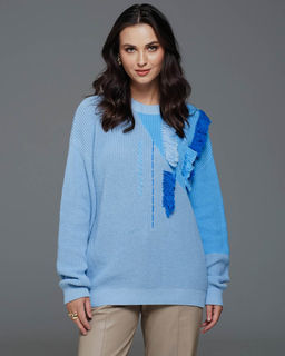 Авторский вязанный джемпер с БАХРОМОЙ 100% ХЛОПОК