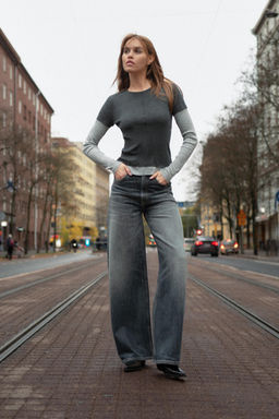 TRF EXTRA WIDE-LEG HIGH-WAIST JEANS - Zara фото 13