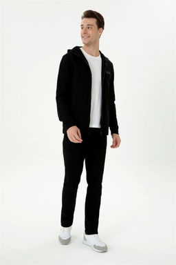 U. S. Polo Assn Мужской черный вязаный кардиган с капюшоном - U.s. polo assn фото 4