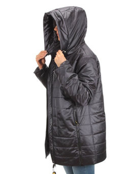 BM-1058 DK. GRAY Куртка демисезонная женская АЛИСА (100 гр. синтепон) - Фабричный китай фото 10
