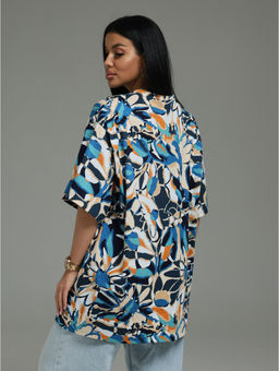 Анита-4 футболка женская (синие цветы)