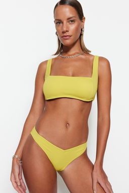 Yag Yesili V Kesim Dokulu Normal Paca Bikini Alt? TBESS22BA0121