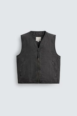 WASHED TOPSTITCHED WAISTCOAT - Zara фото 13