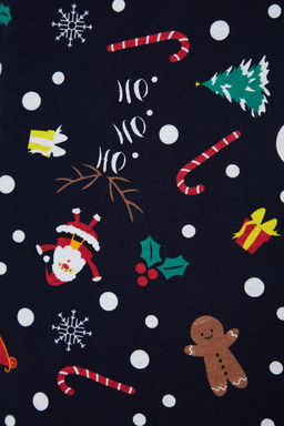 Trendyolmilla Lacivert %100 Pamuklu K?s Temal? Orme Pijama Tak?m? THMAW22PT1212  фото 7