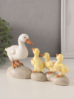 Фигурка полистоун Уточка с утятами на камешках, 21?6.5?11 см