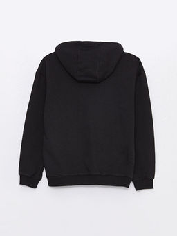 Kap??onlu Bask?l? Uzun Kollu K?z ?ocuk Sweatshirt ve E?ofman Alt? - Waikiki фото 3