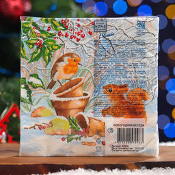 Цена за 2 шт. Салфетки бумажные Home Classic Новогодняя беседа, 3 слоя, 33?33 см, 20 шт.
