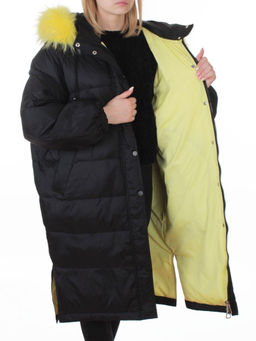 3072 BLACK Пальто зимнее пуховое женское (пух)
