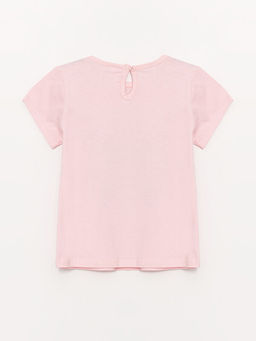 Bisiklet Yaka Bask?l? K?sa Kollu K?z Bebek Ti??rt - Waikiki фото 2