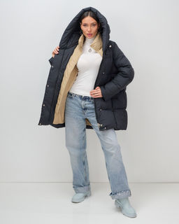 Куртка двубортная женская зимняя с капюшоном черного цвета 7736Ch Бренд: Visdeer  фото 19