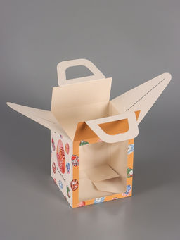 Цена за 5 шт. Коробка подарочная пасхальная с окном Расписные яйца, персиковый, 15?15?18 см - UPAK LAND фото 5