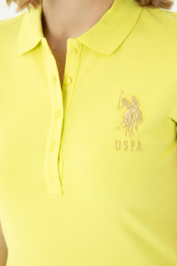 Женское неоново-желтое трикотажное платье - U.s. polo assn фото 13