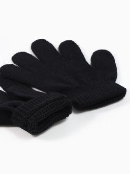 Перчатки детские MINAKU, однослойные, чёрные, 14 см