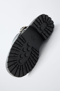 LEATHER ANKLE BOOTS WITH BUCKLE - Zara фото 7