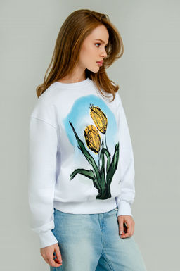 Арт. 15129 Свитшот женский 42-50 (5 шт) Цвет:белый - Калинка фото 3