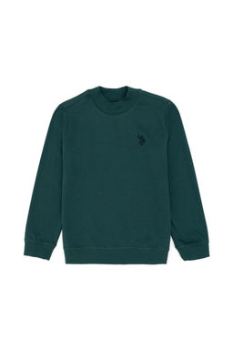 Темно-зеленый базовый свитшот для мальчика Неожиданная скидка в корзине