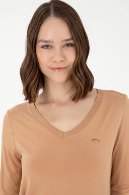 Женский свитшот светло-коричневого цвета Неожиданная скидка в корзине - U.s. polo assn фото 9