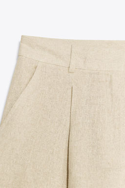 HIGH-WAIST LINEN BLEND BERMUDA SHORTS - Zara фото 8