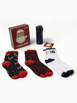 Подарочный набор термос и носки 3 пары KAFTAN С новым годом размер 41-44 (27-29 см)  фото 6