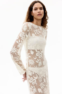 Vestido de rejilla con motivos decorativos - H&m фото 2