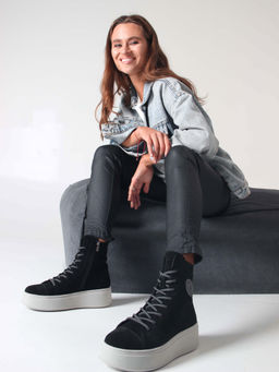 Ботинки 215.ALTAgr. Черный замша/Шерсть