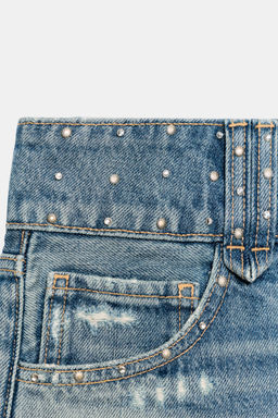 SHORTS MINI DENIM TRF TACHAS / ?ndigo - Zara фото 8