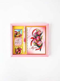 Подарочный набор: Блокнот А6, 40 л., магнитные закладки, ручка С 8 Марта