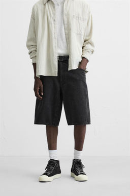 BAGGY FIT DENIM BERMUDA SHORTS - Zara фото 11