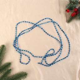 Цена за 4 шт. Бусы на ёлку 2 м d=3 мм Овалы грани синий