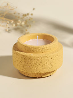Свеча в вулканическом подсвечнике "Цилиндры" жёлтая 8,1х8,1х5,4 см