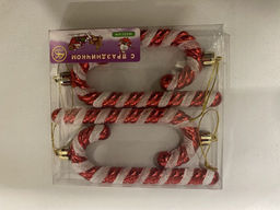 Новогоднее украшение на ёлку леденец, упаковка 4 шт