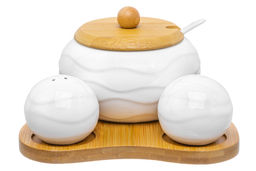 Набор Elan Gallery Айсберг волны сахарница 440 мл солонка перечница на подставке 16×17×8.5 см  фото 9