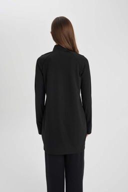 DeFactoFit Длинная футболка с воротником-стойкой и принтом в стиле спортсмен с длинными рукавами  фото 7