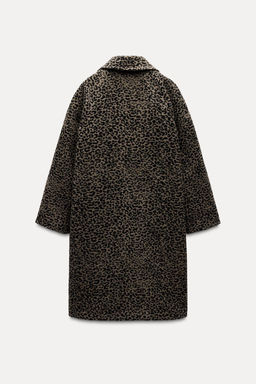 ANIMAL PRINT WOOL BLEND COAT ZW COLLECTION - Zara фото 4