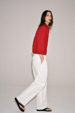 CAMISA POPEL?N ZW COLLECTION / Rojo - Zara фото 3