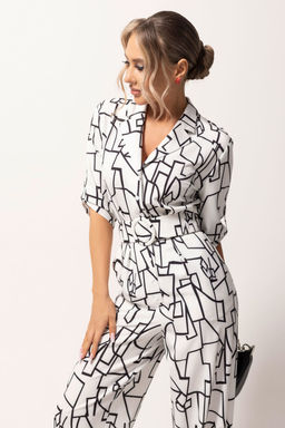 Комбинезон Golden Valley 1076 бело-черный  фото 5