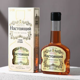 Гель для душа во флаконе коньяка Настоящий мужчина, 260 мл, аромат мужского парфюма, HARD LINE - Чистое счастье фото 2