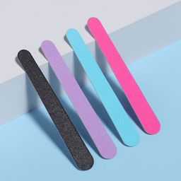 Цена за 4 шт. Набор пилок для ногтей на деревянной основе, форма прямая, 200/200 грит, 10 см, 10 шт., МИКС