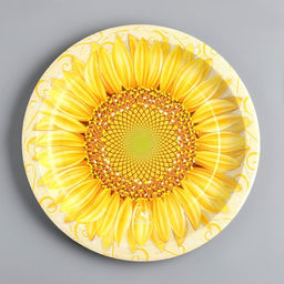 Цена за 100 шт. Тарелка одноразовая Подсолнух ламинированная, картон, 18 см