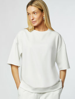 VILATTE / Футболка из футера двухнитки с эластаном