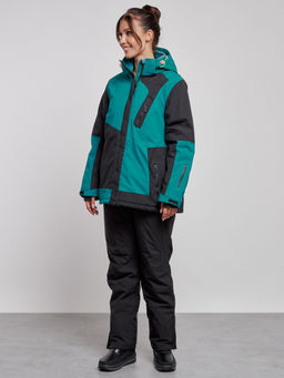 Горнолыжный костюм женский большого размера зимний темно-зеленого цвета 02366TZ - Chunmai фото 2