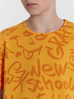 Футболка для мальчиков оранжевая с граффити - Mark formelle фото 5