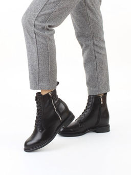 04-M3-1492 BLACK Ботинки зимние женские (натуральная кожа, натуральный мех)