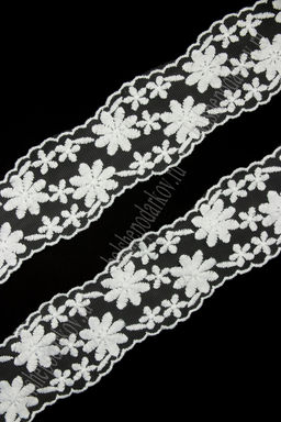 Кружево на сетке 6,5 см*5 ярд (SF-7850) белый №17 - Больше подарков фото 2