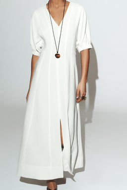 MIDI DRESS WITH PUFF SLEEVES - Zara фото 3