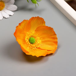 Цена за 10 шт. Бутон на ножке для декорирования «Рудбекия тёмно-жёлтая», 6.5×6.5 см