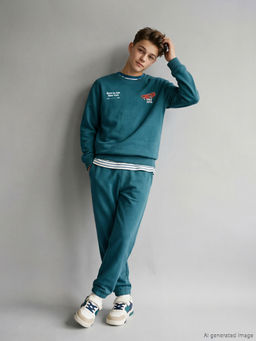 Bisiklet Yaka NYC Bask?l? Erkek ?ocuk E?ofman Tak?m?