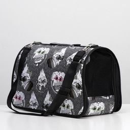 Сумка-переноска каркасная Зимние коты, размер M, 40 х 21 х 27 см - Пижон фото 3