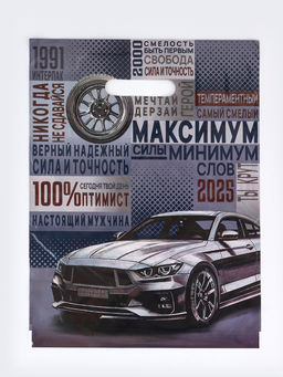 Цена за 50 шт. Пакет подарочный «Оптимист» полиэтиленовый с вырубной ручкой, 30×40 см, 30 мкм