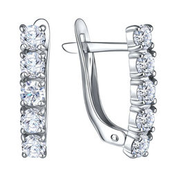 Серьги из серебра куб.циркон., Л-11206